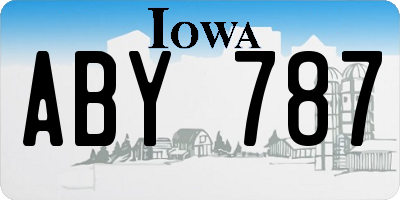 IA license plate ABY787