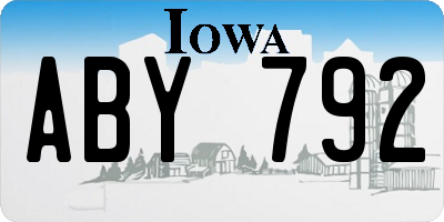 IA license plate ABY792