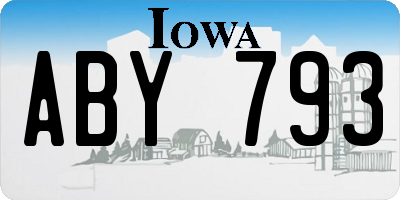 IA license plate ABY793