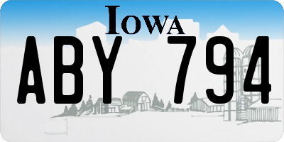 IA license plate ABY794