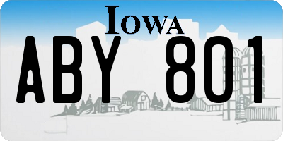 IA license plate ABY801