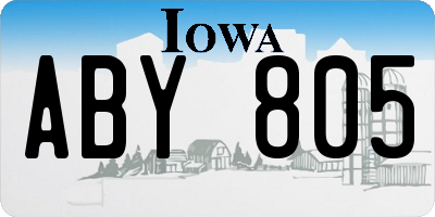 IA license plate ABY805