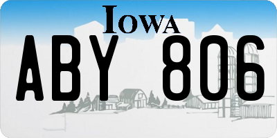 IA license plate ABY806