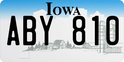 IA license plate ABY810