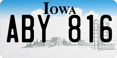 IA license plate ABY816