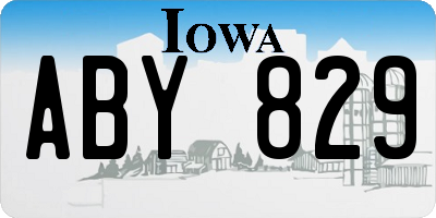 IA license plate ABY829