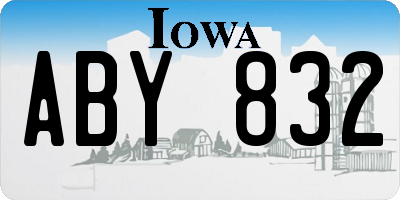 IA license plate ABY832