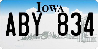 IA license plate ABY834