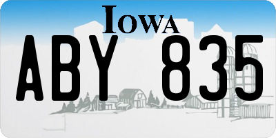 IA license plate ABY835