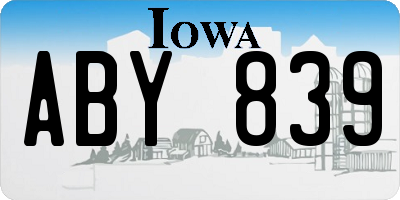 IA license plate ABY839