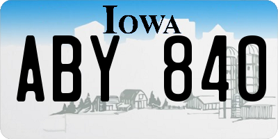 IA license plate ABY840