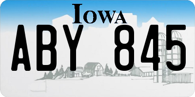IA license plate ABY845