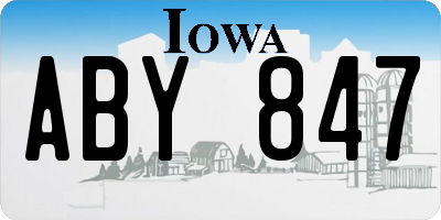 IA license plate ABY847