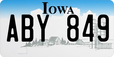IA license plate ABY849