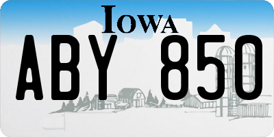 IA license plate ABY850