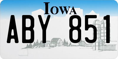 IA license plate ABY851