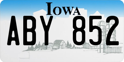 IA license plate ABY852