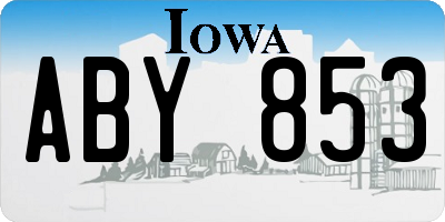 IA license plate ABY853