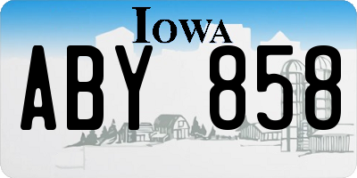 IA license plate ABY858