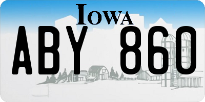 IA license plate ABY860