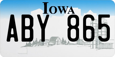 IA license plate ABY865