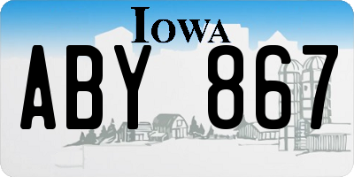 IA license plate ABY867