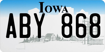 IA license plate ABY868