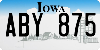 IA license plate ABY875