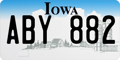 IA license plate ABY882
