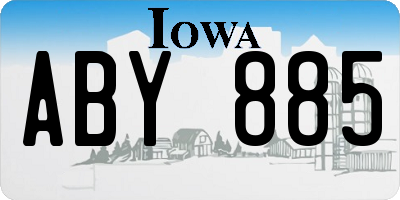 IA license plate ABY885