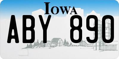 IA license plate ABY890