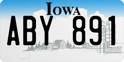 IA license plate ABY891