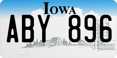 IA license plate ABY896