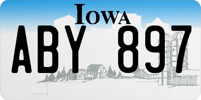 IA license plate ABY897
