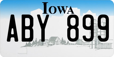 IA license plate ABY899