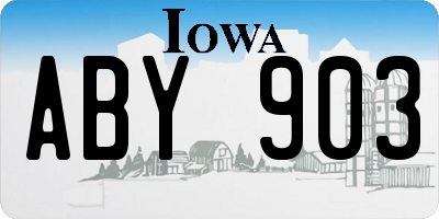 IA license plate ABY903