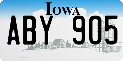IA license plate ABY905