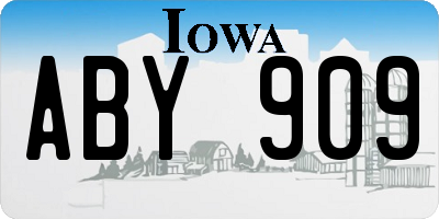 IA license plate ABY909