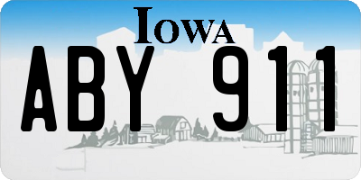 IA license plate ABY911