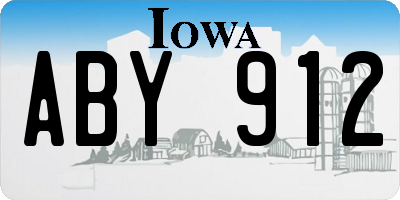 IA license plate ABY912