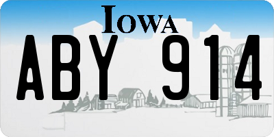 IA license plate ABY914