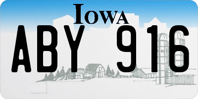 IA license plate ABY916