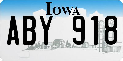 IA license plate ABY918