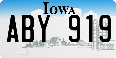 IA license plate ABY919