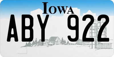 IA license plate ABY922