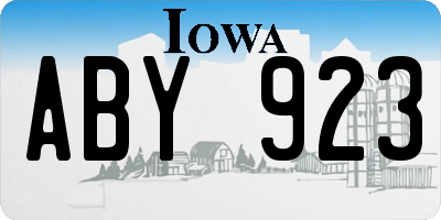 IA license plate ABY923