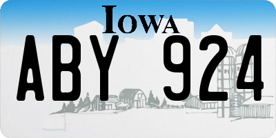 IA license plate ABY924