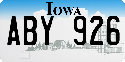 IA license plate ABY926