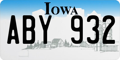 IA license plate ABY932