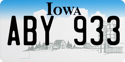 IA license plate ABY933
